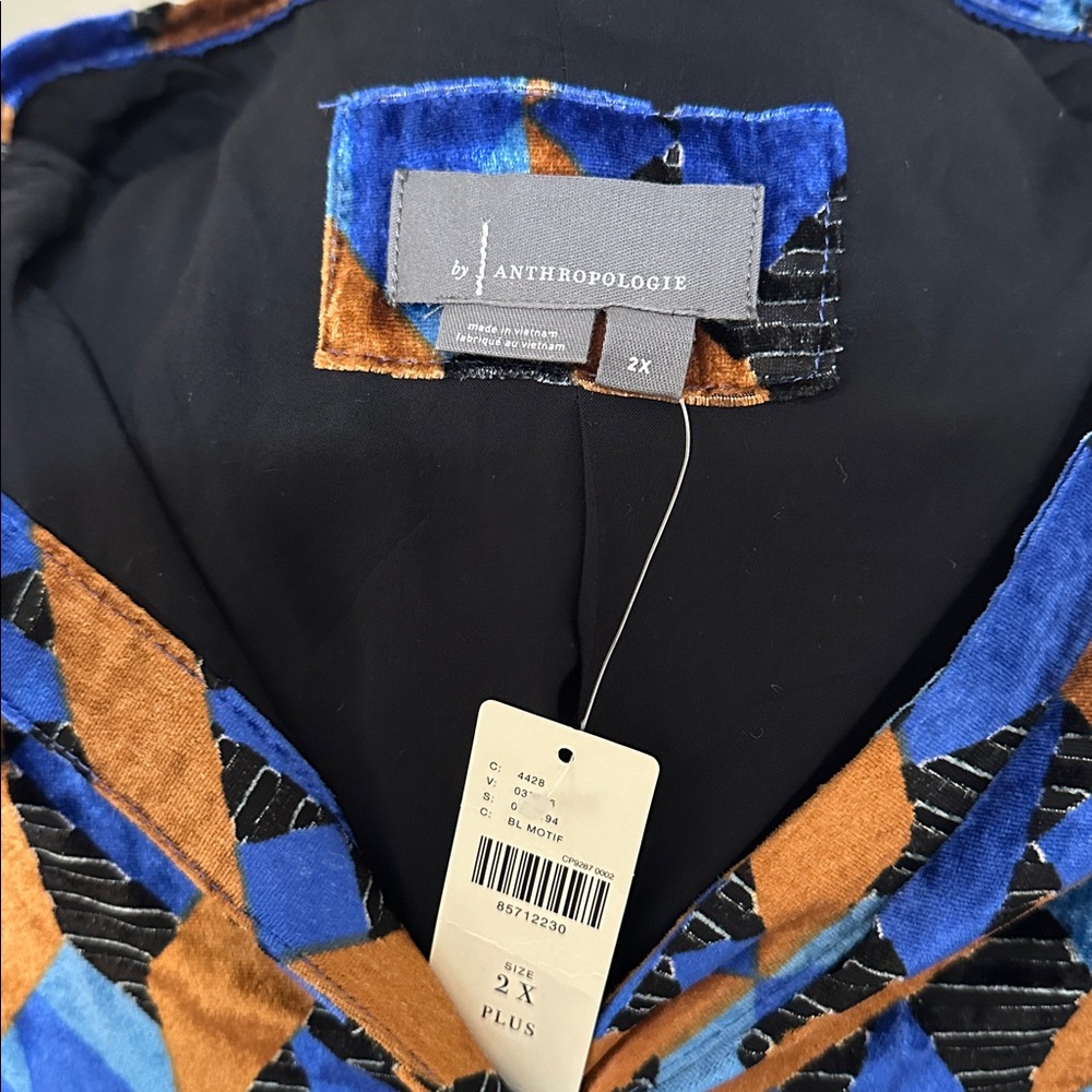 Anthropologie Velvet Geometric Mini Dress - Picture 6 of 8